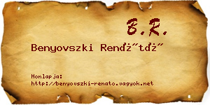 Benyovszki Renátó névjegykártya
